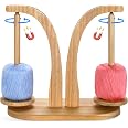 thumbnail image 2 of FantasyDay Double Wooden Yarn Holder - Handmade Crochet Knitting Tool 2 of 11