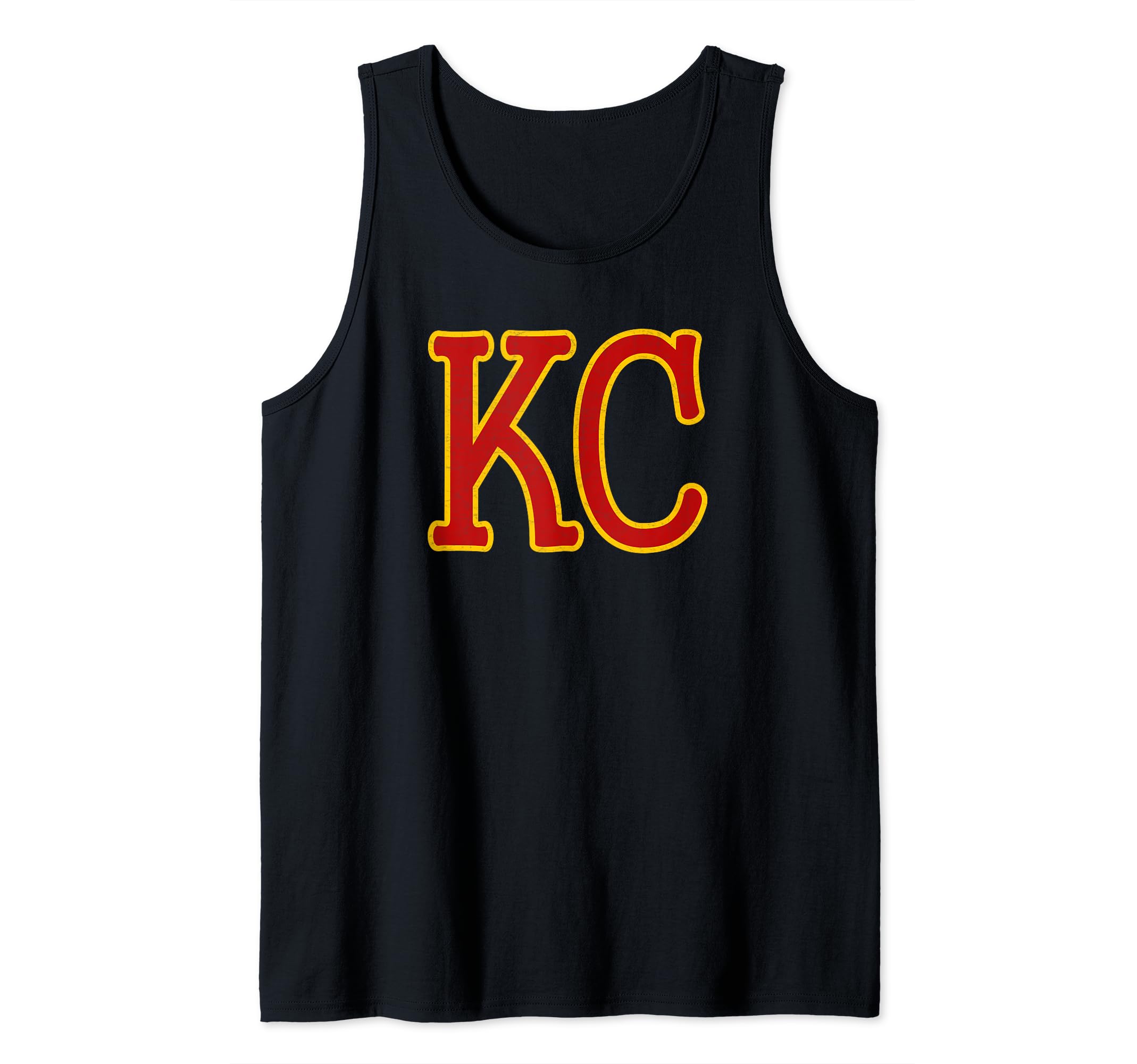 Photo 1 of Kansas City Red/Yellow Cool Kansas City Kc 2 Letters Red KC Tank Top