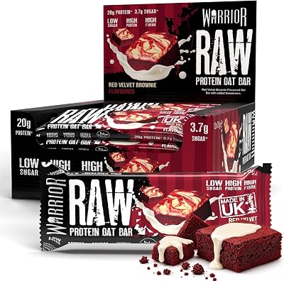 Warrior RAW Protein Bars 12x75g – 20g High Protein Low Sugar Flapjack