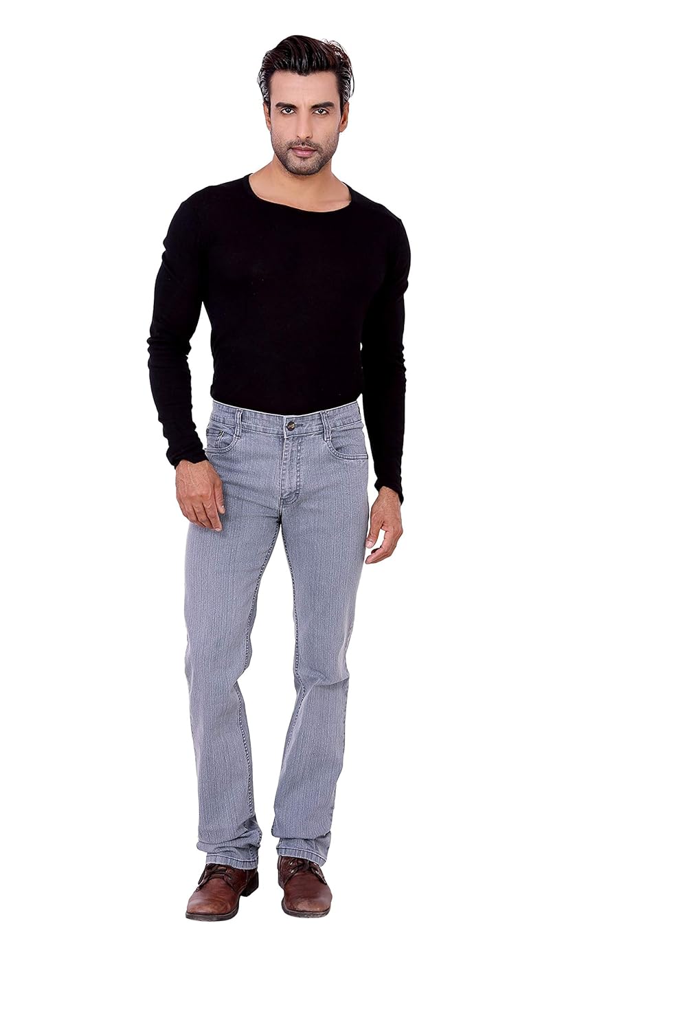 grey high rise jeans