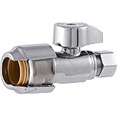 SharkBite Max 1/2 x 3/8 Inch Compression Straight Stop Valve, Quarter Turn, Push to Connect Brass Plumbing Fitting, PEX Pipe,
