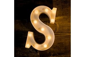 Foaky LED Letter Lights Sign Marquee Light Up Letters Sign for Night Light Wedding/Birthday Party Battery Powered Christmas Lamp Home Bar Decoration(S)