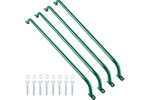 Lounsweer 2 Pcs Playground Accessories Metal Green Safety Handles Playhouse Ladder Handle Long Green Grab Handle Bars for Treehouse, Jungle Gym, Rock Climbing Wall, Playground (37 Inch)