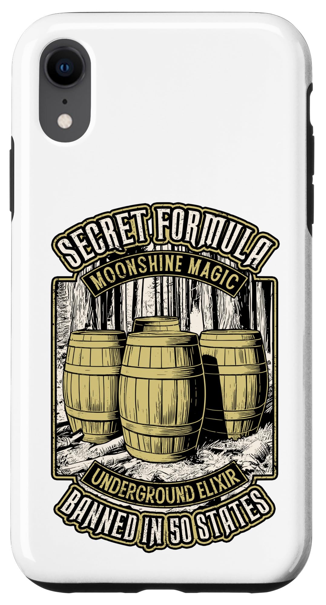 iPhone XR Moonshine Magic Funny Vintage Moonshiner Barrels Forest Case