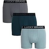 Lucky Brand Mens Boxer Briefs - 3 Pack Soft Mens Underwear Boxer Briefs with Contour Pouch - Breathable Boxers for Men