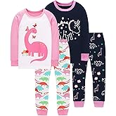 Little Hand Girls Dinosaur Pajamas Long Sleeve Unicorn Sleepwear Pajama Cute Princess Pjs for Toddler Clothes 2-7 Years