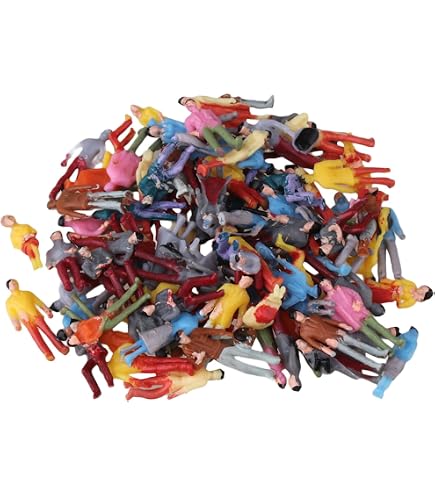 100 Figurines Miniatures Colorées 1/100 En Plastique - Passagers Pour Parking / Maquettes - Neuf