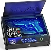 HOLEWOR Gun Safe, Biometric Gun Safes for Pistols with LCD Display of Temperature Humidity, Fingerprint Quick Access Pistol Safe Solid Handgun Safe
