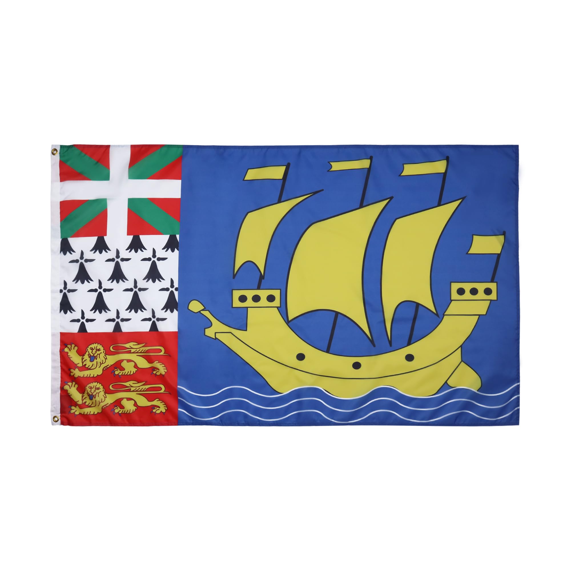 AZ FLAG - Saint Pierre And Miquelon Flag - 2x3 Ft - 100D Polyester Saint-Pierrais - Miquelonnais Banner with Two Metal Grommets - Fade Resistant - Vivid Colors - 2' x 3' Feet - 90x60 Cm