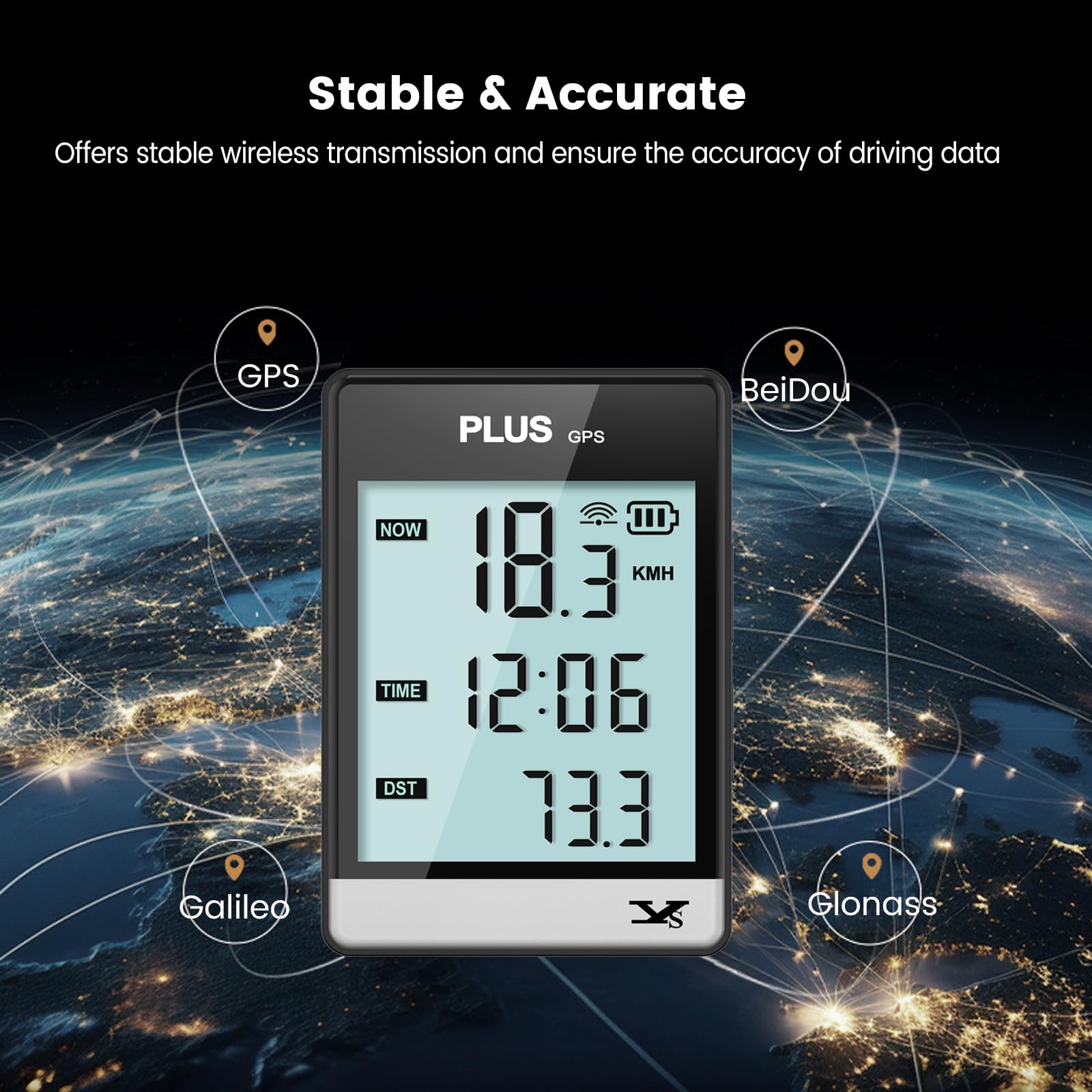 GPS Bike Computer, Wireless Cycling Computer Bike Odometer Bicycle Speedometer and Odometer Waterproof Bicycle Computer with Large Display Screen, Provide Professional Data Analysis