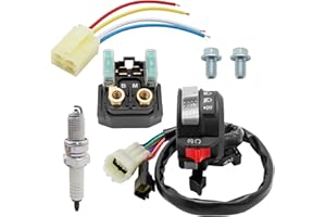 M MATI Start Stop Switch & Starter Solenoid Relay & Plug & Spark for Yamaha YFM Big Bear 250/400 Grizzly 350/400/660 Kodiak 400/450 Wolverine 350/450 Raptor 350/660 Bruin 250/350