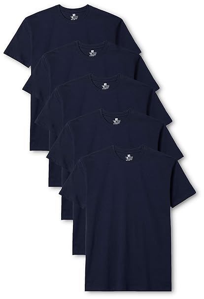 Lower East Herren T-Shirt mit Rundhalsausschnitt, 5er Pack