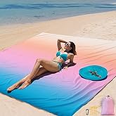 AISPARKY Beach Blanket Waterproof Sandproof Extra Large, Oversized Beach Mat, Quick Drying&Compact&Lightweight, Picnic Blankets Vacation Essentials for Outdoor Beach Camping (79" X 83" (4 Person))