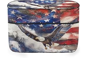 Hechitok American Flag Eagle Camper Propane Tank Cover - Dual Tank Holder for Rv, Travel Trailer - 20 Pound Double