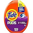 Tide PODS laundry detergent pacs, 3-in-1 Stain Remover, Odor Fighter, Color Protector, 102 Count, HE compatible, Spring Meadow Scent