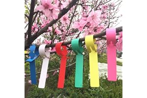 Mziart 120Pcs 6 Colors Plastic Plant Labels Wrap Around Tree Tags Markers, Adjustable Nursery Garden Labels Plant Tags with Large Writing Surface