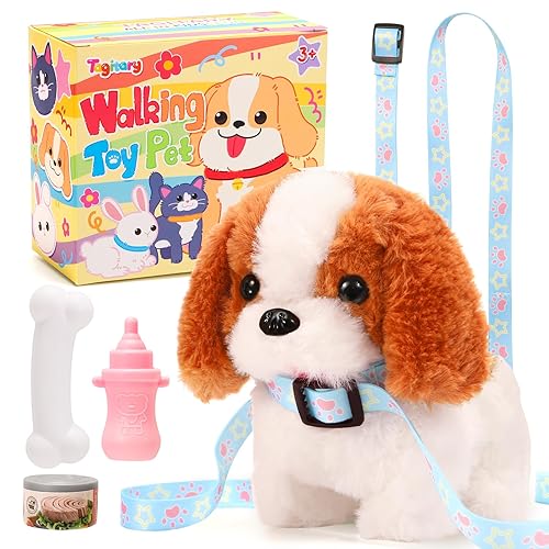 Tagitary Plush Toys Puppy Electronic Toy Walking and Barking Dogs