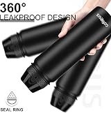 GOPPUS 1L Stainless Steel Water Bottle with Straw Leakproof Flip Lid BPA Free view 3