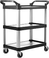 The Workplace Depot 3-Tier Catering Trolley Durable Polypropylene 100 mm Wheels view 2