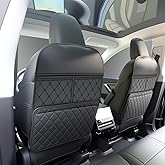 2 Pack Kick Mats Back Seat Protector，Seat Back Protector for Kids Feet Car Seat with Car Back Seat Organizer, Seat Back Prote