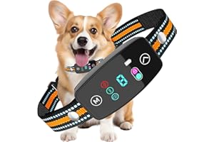VICSOM Dog Bark Collar for Large Medium Small Dogs, Rechargeable Anti Barking Training Collar with Smart Lock, Safe Bark Collars for Dogs, Automatic Stop Bark Adjustable Beep Vibration Modes, 8 Sensitivity