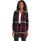Kasper Women's Windowpane Cardigan Coat