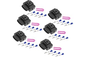 Hihaha 6 Set 4 Pin No.1J0973724 Ignition Coil Coilpack Connector Adapter Plug Clip Kit Replacement for VW for Audi for Seat f