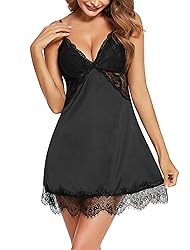 Avidlove Women Lingerie Satin Lace Chemise