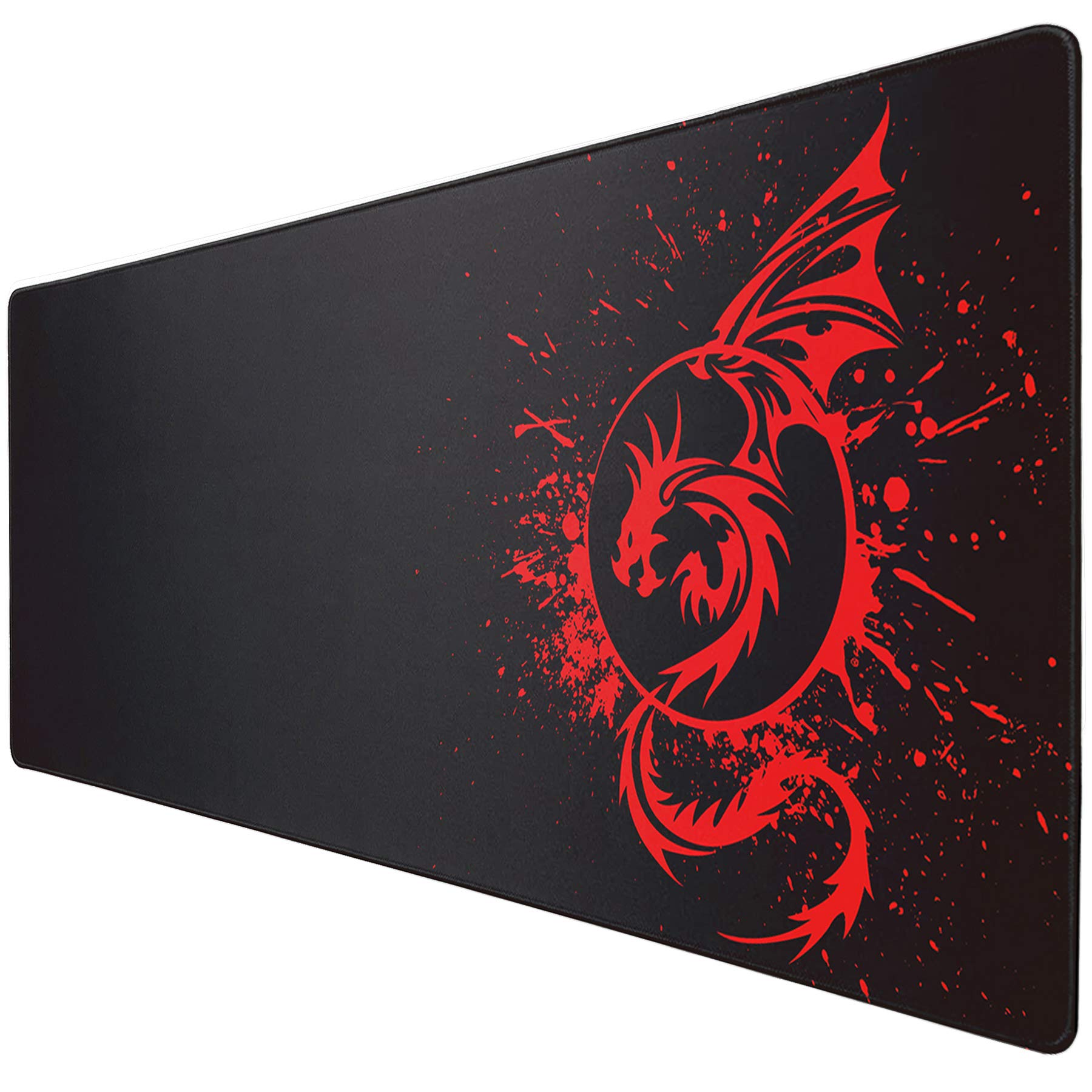 Gaming Mouse Pad,Large Extended Non-Slip Mousepad with Rubber Base and Stitched Edges,Smooth Surface Waterproof Speed Gamer Mouse Mat for Gaming, Macbook, PC, Laptop, Desk 31.5 X 11.8 Inch(Red-2)