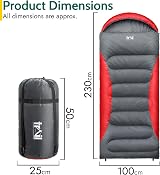 Trail Alpine 250 XL Hooded Sleeping Bag 230x100cm Red view 7