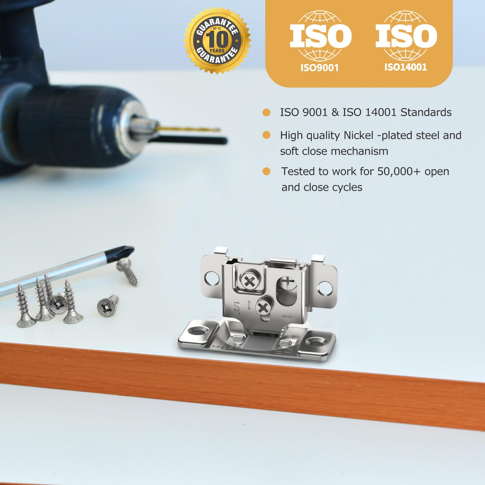 Furniware 10 Pieces 1-1/4 in Overlay Soft Close