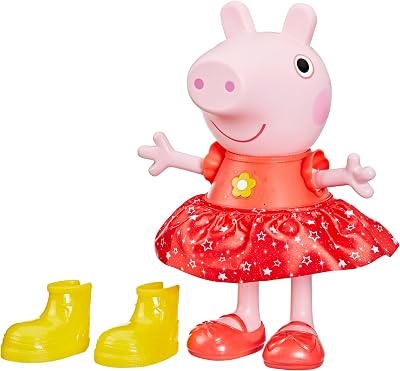 Peppa Pig Muddy Puddles Party Interactive Doll Yellow Boots 55+ Sounds Ages 3+