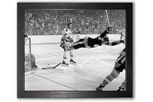 LEGENDS GALLERY Boston Bruins Bobby Orr Framed 8x10 Photo of The Stanley Cup Game Winning Goal, 1970 Photo Picture - Valentines Day, Birthday, Fathers Day, Or Christmas Gifts For Men, Dad, And Husband