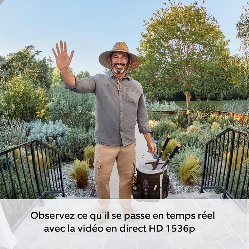 sonnette vidéo Plus sans fil (Battery Video Doorbell Plus) | Caméra sonnette vidéo sans fil à installer soi-même avec vidéo HD 1536p, batterie rechargeable | Facile à installer (5 min)