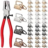 weideer 40 Sets Key Fob Hardware with Key Fob Plier Glass Running Pliers for Wristlet Key Fobs/Key Lanyard/Key Chain Hardware InstallK-082-40