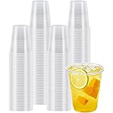 Lamosi 100 Pack 5 oz Clear Plastic Cups, Disposable Party Cups, PP Clear Plastic Cocktail Tumblers for Party & Wedding