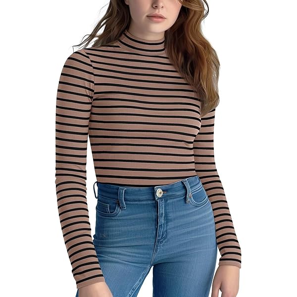 MOONSHOT Logo Striped Mock Neck Dry Tシャツ Men's [AR] T-Shirt Long Sleeve Mock Neck | ABSOLUTE360®