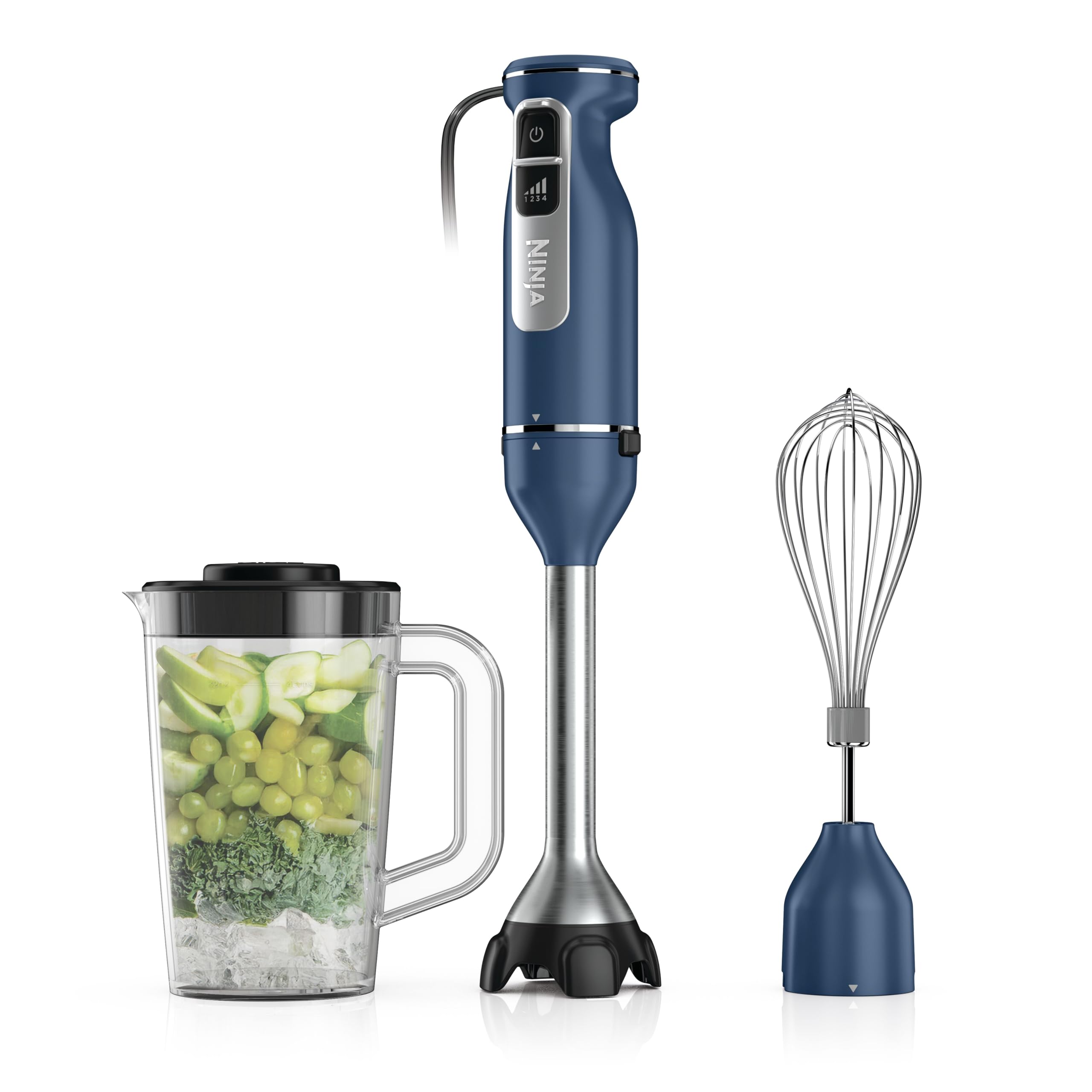 Photo 1 of ************Blending attachment is broken*********
Ninja Immersion Blender and Whisk, Hand Stick Blender, 4 Speeds, with SplatterShield and PanProtect, 4-Cup Blending Vessel, Dishwasher Safe, 5-ft Cord, Ergonomic, Deep Navy, CI201ND