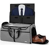 Duffle Garment Bag For Travel Convertible Garment Bag With Shoe Compartment, 2 in 1 Detechable Shoulder Strap Carry On Duffel Bag For Men Women