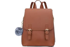 KKXIU Stylish Small Backpack Bag for Women Synthetic Leather Mini Bookbag Purse with Multiple Pockets