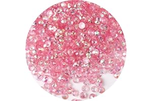 LAVIYO 4500 Pcs SS12 3mm AB Flatback Rhinestones for Nails Art Crafts Transparent Glitter Round Gems Crystals DIY Clothes Shoes(Clear Light Pink AB)