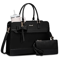 LOVEVOOK Laptop Tote Bag for Women,Leather Work