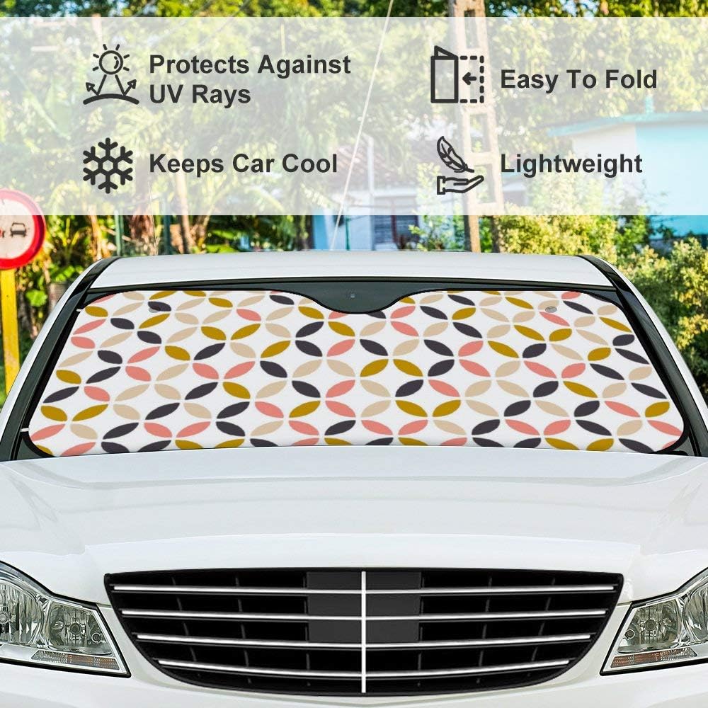Amazon 北欧スタイルの幾何学 カーフロントカバー 車用 サンシェード フロントガラス用 日よけ Uvカット 遮光 断熱 サンシェード サンシェード 車 バイク