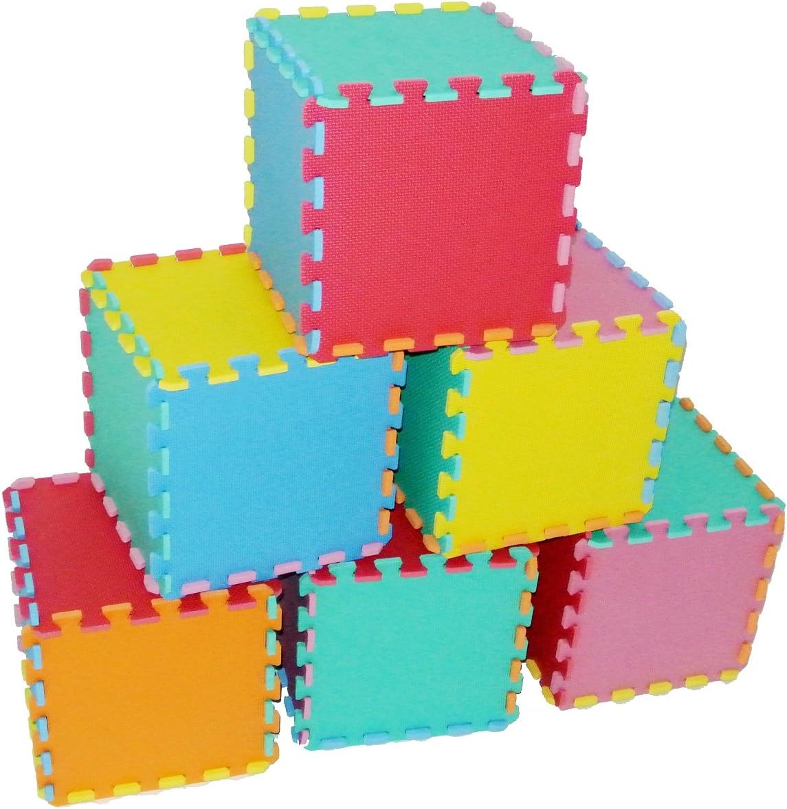 ProSource Puzzle Solid Foam Play Mat for Kids - 36 tiles with edges: Sports & Outdoors