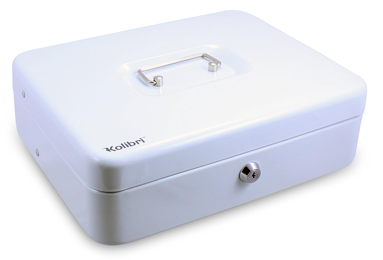 Steel Cash Box with Money Tray Cash and Coin Organizer with Lock