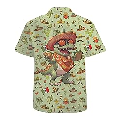 Cowboy Dinosaur Mens Funny Hawaiian Shirts 3D