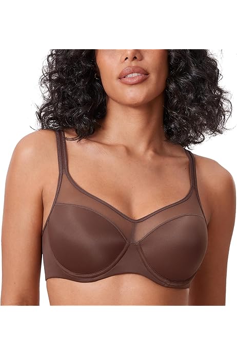 Sujetador Reductor Con Aros Talla Grande Copa Completa - Color Beige, 90C - Minimiza Hasta 2.5 Cm, Ideal Pechos Grandes