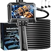 WINWEND Endoscope Camera with Light - IP67 Waterproof Borescope Camera with 8 Adjustable LED Lights | 4.3" LCD Screen Borescope | HD 1080P Inspection Cameras with 16.5ft Semi-Rigid Cord Tools for Men