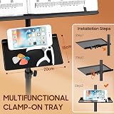 CAHAYA Sheet Music Stand Dual Use with Clamp-on Tray and Desktop Book Stand view 3