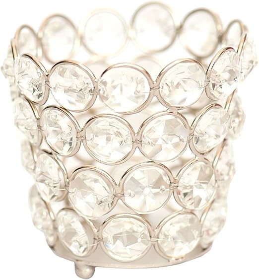 Insideretail Crystal Tea Light Holders, 3 x 2.75 inches